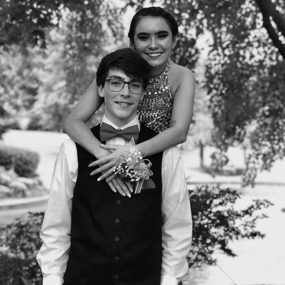 red rachel allan 2 piece prom dress - Picture 5 of 6